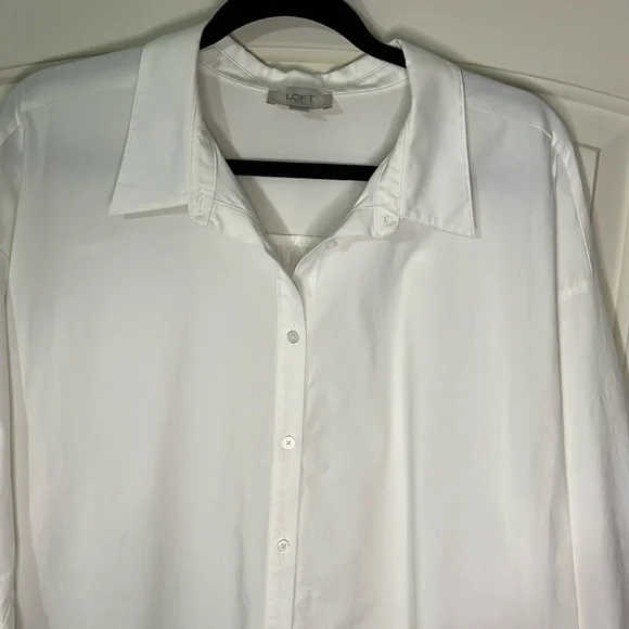 LOFT White Button Down Shirt - Picture 3 of 7